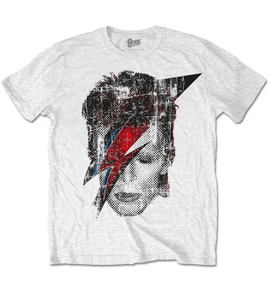 David Bowie: Halftone Flash Face - White T-Shirt