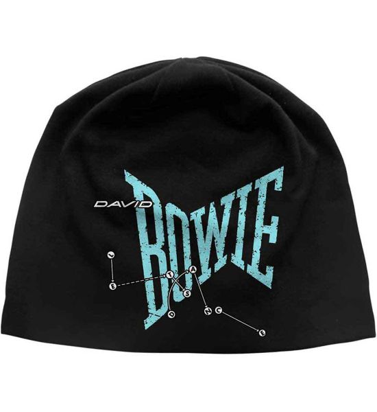 David Bowie: Let's Dance JD Print (Discharge Printing) - Black Beanie Hat Preorder