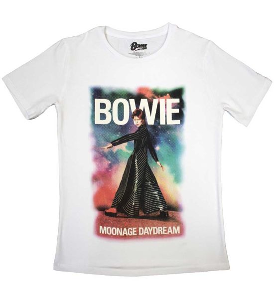 David Bowie: Moonage 11 Fade - Ladies White T-Shirt