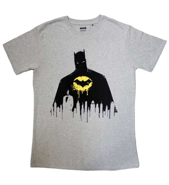 DC Comics: Batman Silhouette Drip - Grey T-Shirt