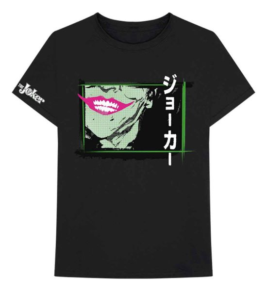 DC Comics: Joker Smile Frame Anime (Sleeve Print) - Black T-Shirt