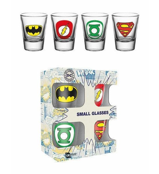 DC Comics: Justic League Shot Glasses - Set of 4 Preorder