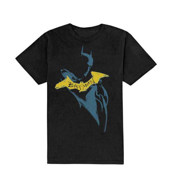 DC Comics: The Batman Yellow Sketch - Black T-Shirt