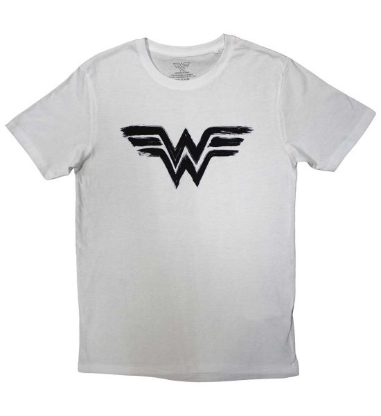 DC Comics: Wonder Woman - Black Paint Logo - White T-Shirt