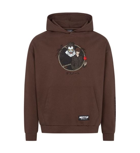 Death Note: Brown Graphic Hooded Sweater