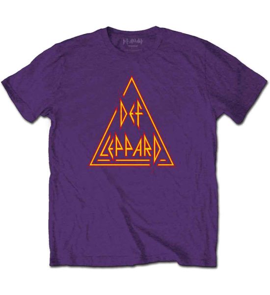 Def Leppard: Classic Triangle Logo - Purple T-Shirt