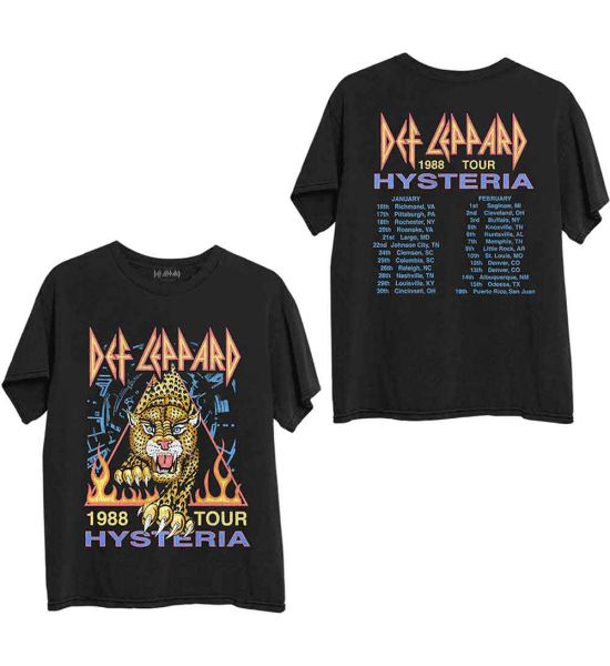 Def Leppard: Hysteria '88 (Back Print) - Black T-Shirt