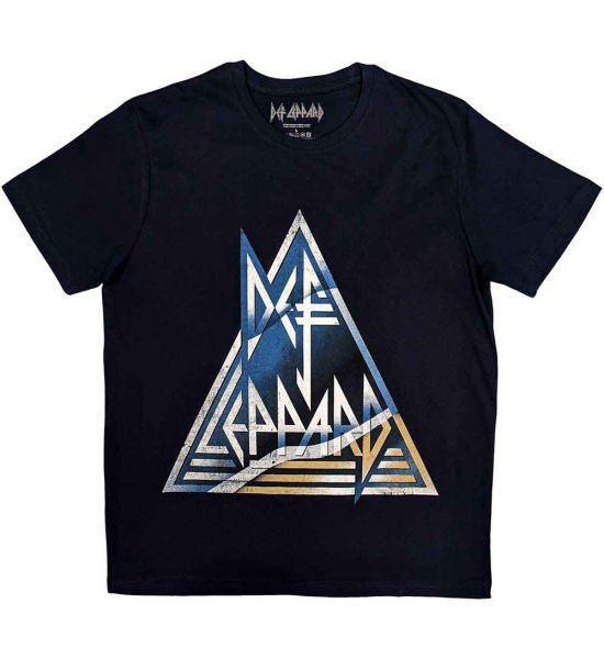 Def Leppard: Triangle Logo - Navy Blue T-Shirt