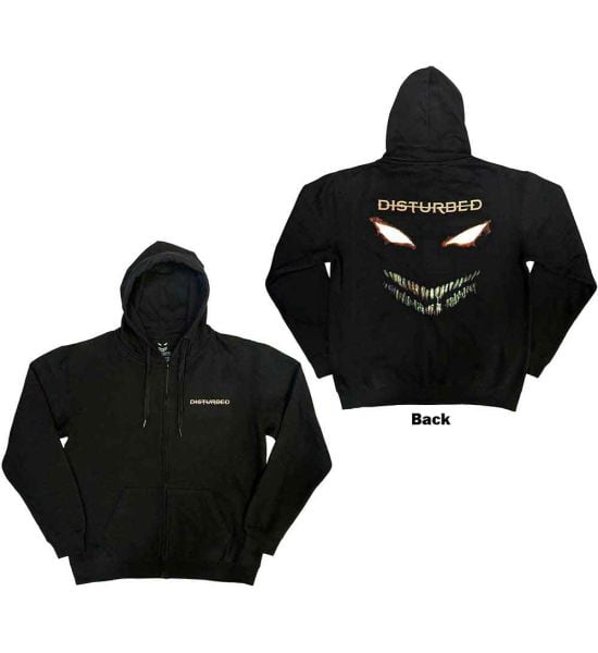 Disturbed: The Face (Back Print) - Black Zip-up Hoodie