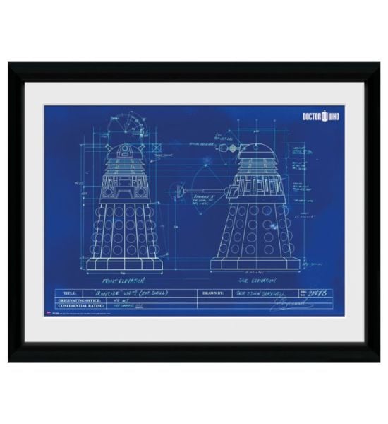 Doctor Who: Dalek Blueprint Framed Print (30x40cm)