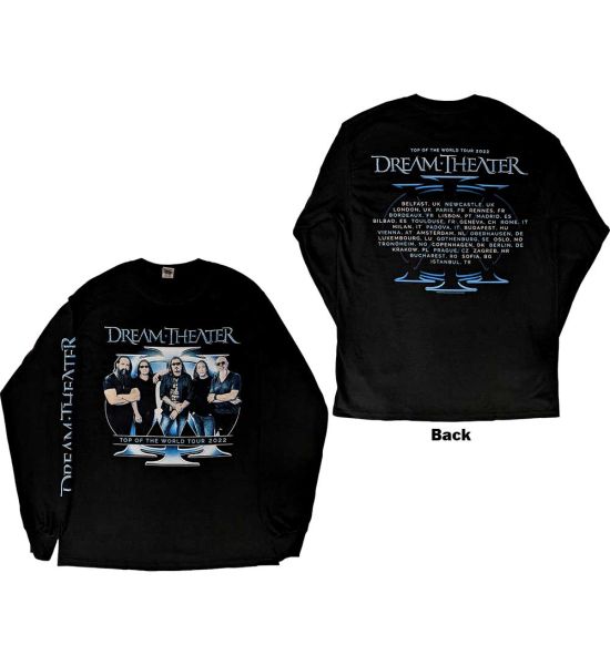 Dream Theater: Band Photo TOTW Tour 2022 (Back Print) - Black Long Sleeve T-Shirt