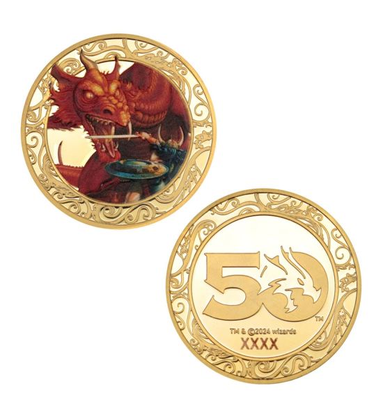 Dungeons & Dragons: 50th Anniversary 24k Gold Plated Coin w/ Colour Print