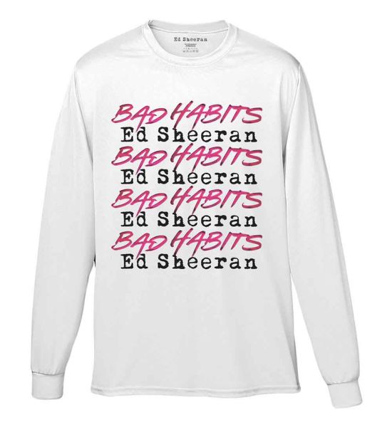 Ed Sheeran: Bad Habits Stack - White Long Sleeve T-Shirt