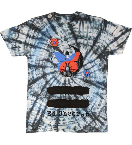 Ed Sheeran: Yin & Yang Butterfly (Dip Dye, Dye Wash) - White T-Shirt