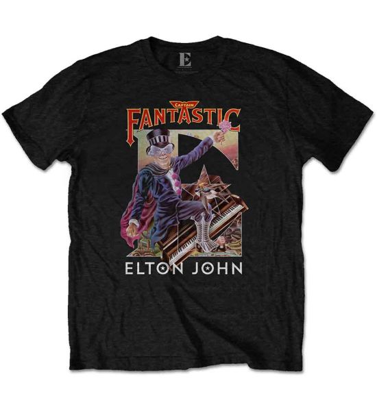 Elton John: Captain Fantastic - Black T-Shirt