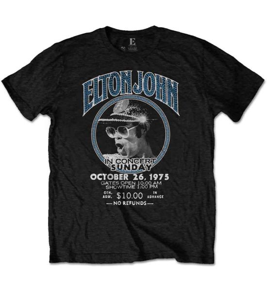 Elton John: Live In Concert (Eco Friendly) - Black T-Shirt