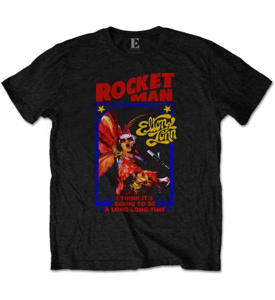 Elton John: Rocketman Feather Suit - Black T-Shirt