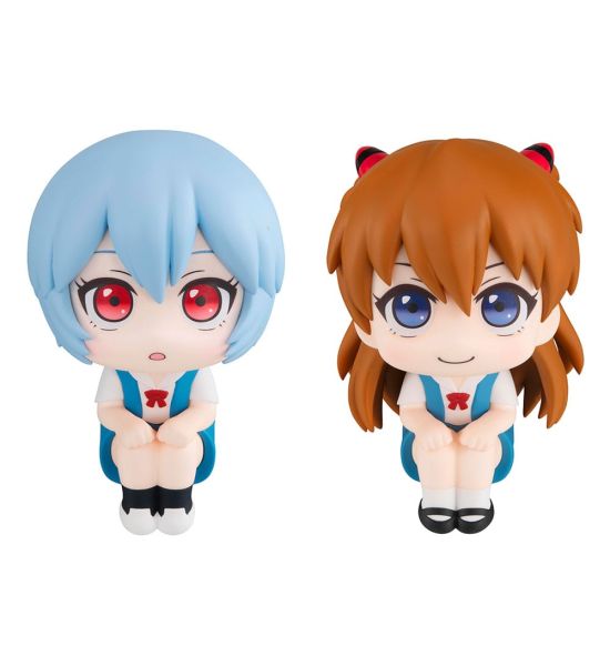 Evangelion: 3.0+1.0 Thrice Upon a Time: Rei Ayanami & Shikinami Asuka Langley Look Up PVC Statue (11cm) (with gift)