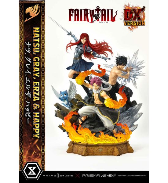 Fairy Tail: Natsu, Gray, Erza, Happy Deluxe Version 1/6 PVC Statue (57cm) Preorder