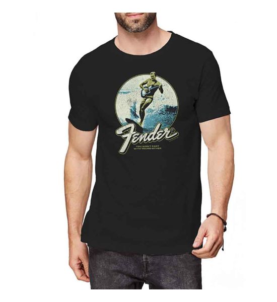 Fender: Surfer - Black T-Shirt