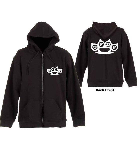 Five Finger Death Punch: Knuckles (Back Print) - Black Zip-up Hoodie