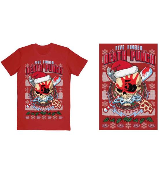 Five Finger Death Punch: Zombie Kill Xmas - Red T-Shirt