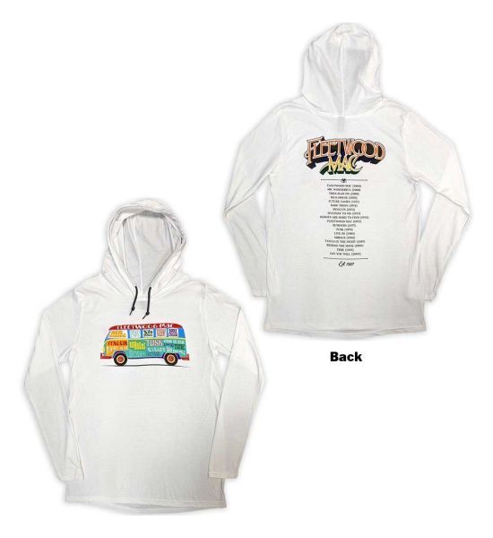 Fleetwood Mac: Albums Bus Lightweight (Back Print) - White Pullover Hoodie