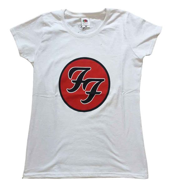 Foo Fighters: FF Logo - Ladies White T-Shirt