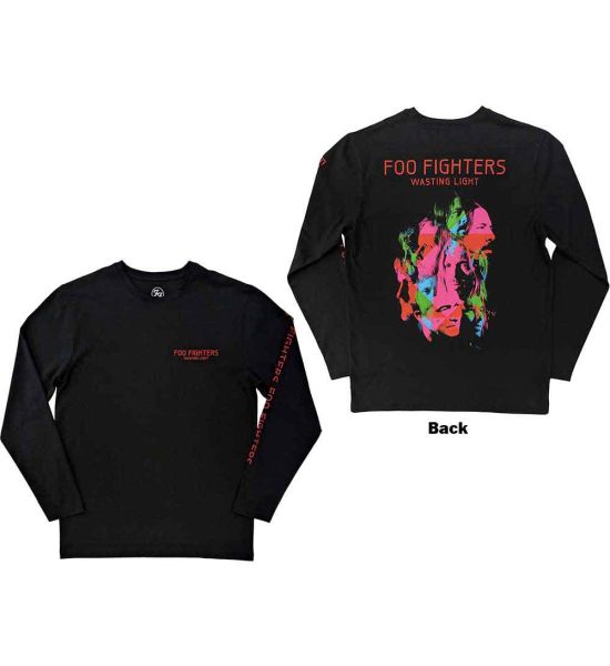 Foo Fighters: Wasting Light (Back Print, Sleeve Print) - Black Long Sleeve T-Shirt