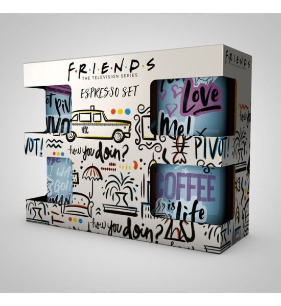 Friends: Doodle Set of 4 Espresso Mugs Preorder