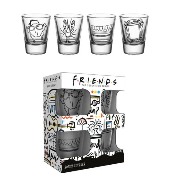 Friends: Doodle Shot Glasses - Set of 4 Preorder