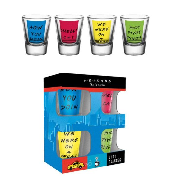 Friends: Quotes Shot Glasses - Set of 4