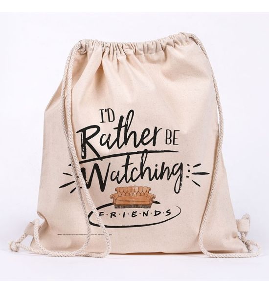 Friends: Rather Be Watching Draw String Canvas Eco Bag Preorder