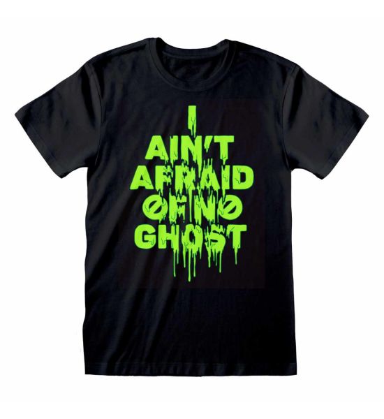 Ghostbusters: I Ain't Afraid of No Ghost Neon Green Text T-Shirt