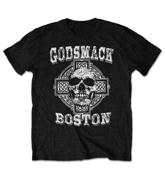 Godsmack: Boston Skull - Black T-Shirt