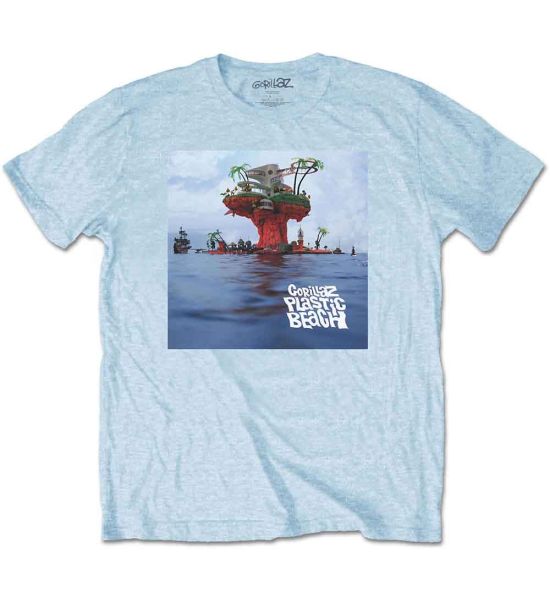 Gorillaz: Plastic Beach - Light Blue T-Shirt