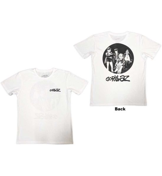 Gorillaz: Song Machine Brush Logo (Back Print) - White T-Shirt