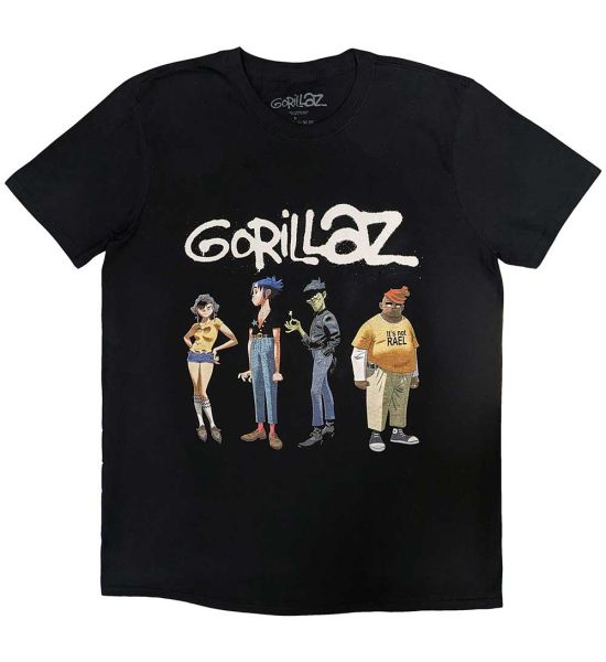 Gorillaz: Spray Logo Group - Black T-Shirt