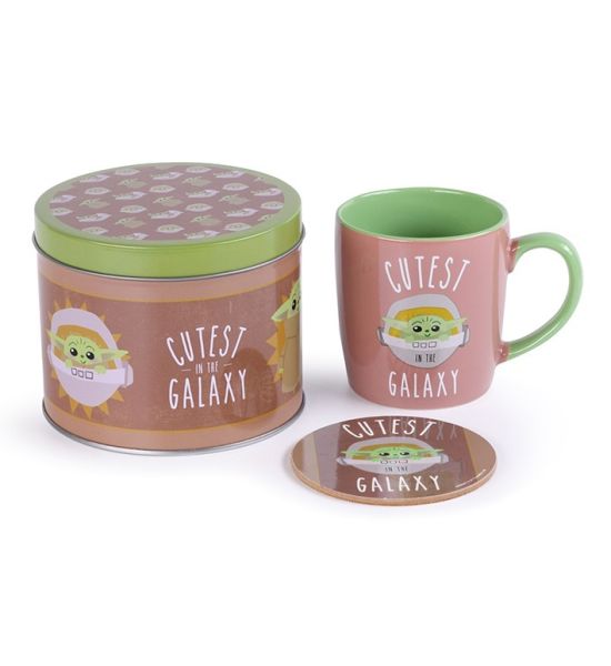 Star Wars: The Mandalorian Baby Yoda Cutest In The Galaxy Mug Tin Set Preorder