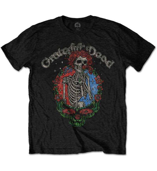 Grateful Dead: Floral Stealie - Black T-Shirt