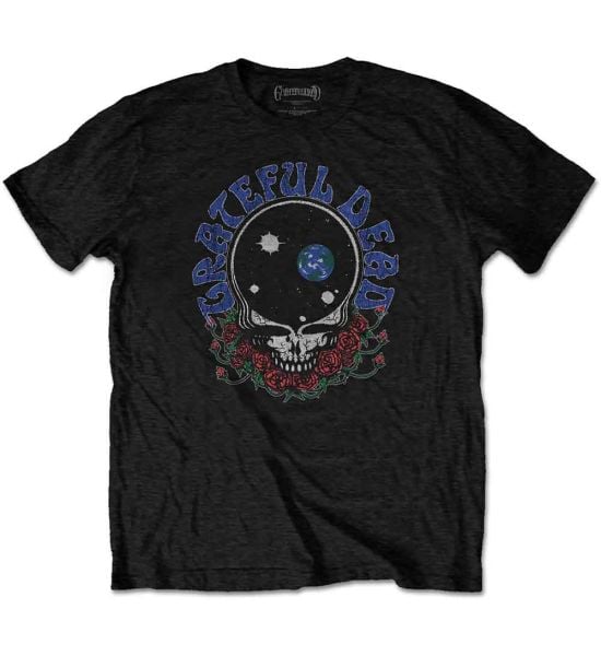 Grateful Dead: Space Your Face & Logo - Black T-Shirt