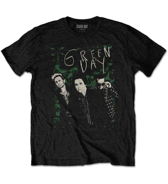 Green Day: Green Lean - Black T-Shirt