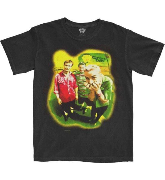 Green Day: Neon Photo - Black T-Shirt