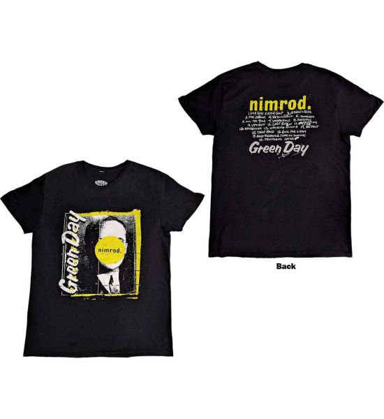 Green Day: Nimrod Tracklist (Back Print) - Black T-Shirt