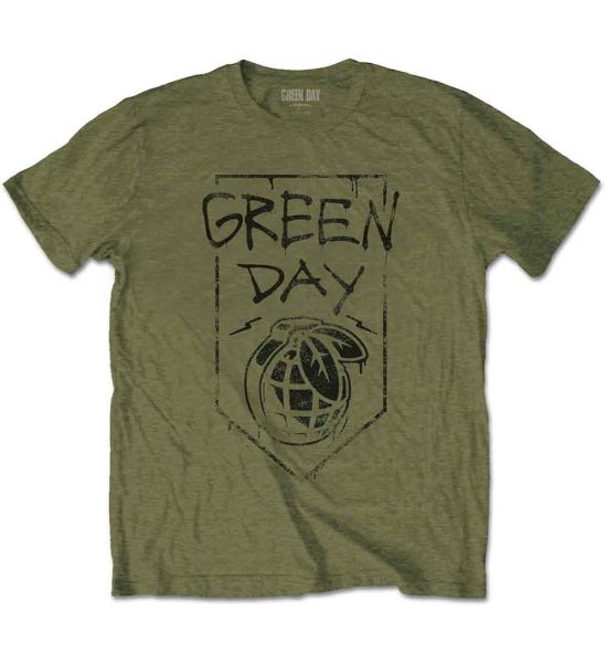 Green Day: Organic Grenade - Military Green T-Shirt