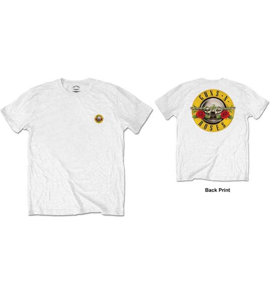 Guns N' Roses: Classic Logo (Back Print) - White T-Shirt