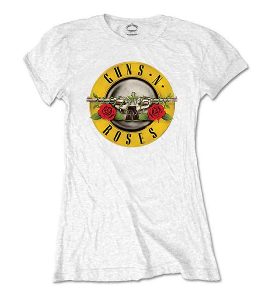 Guns N' Roses: Classic Logo - Ladies White T-Shirt