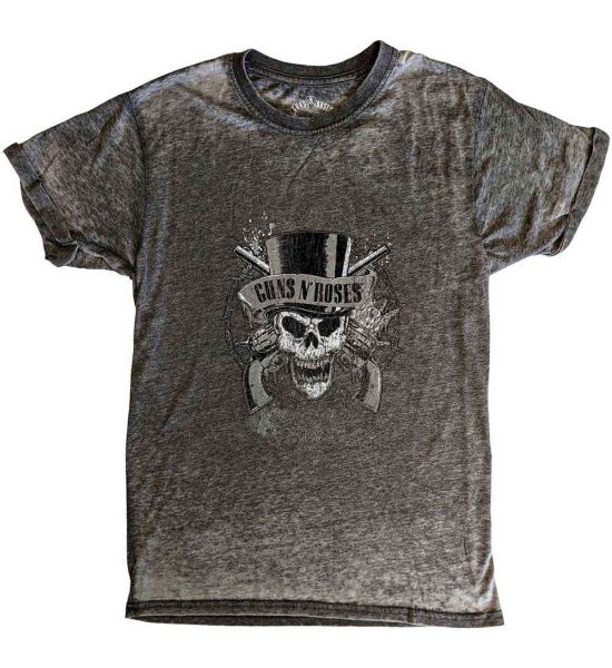 Guns N' Roses: Faded Skull (Burnout) - Charcoal Grey T-Shirt