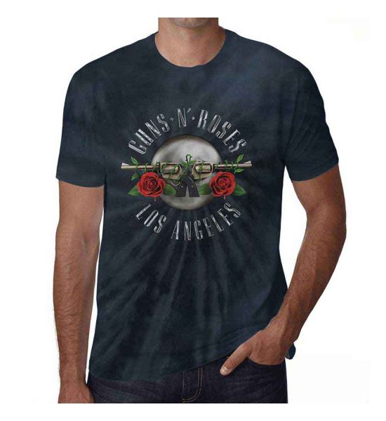 Guns N' Roses: Los Angeles (Dip Dye, Dye Wash) - Dip-dye On Black T-Shirt