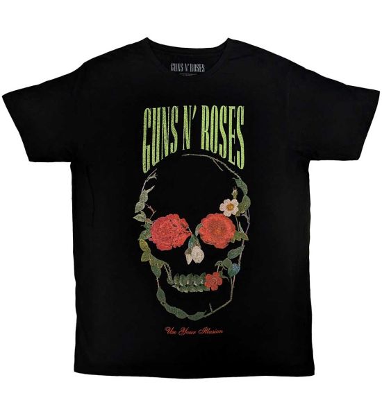 Guns N' Roses: Rose Skull - Black T-Shirt